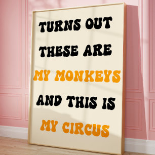 My Circus Poster Funny Retro Typography Wall Art