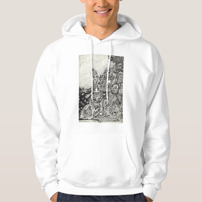 My city driven by fire into the sea hoodie (Front)
