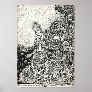 My city driven by fire into the sea. poster