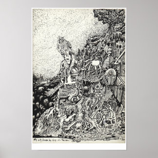 My city driven by fire into the sea. poster
