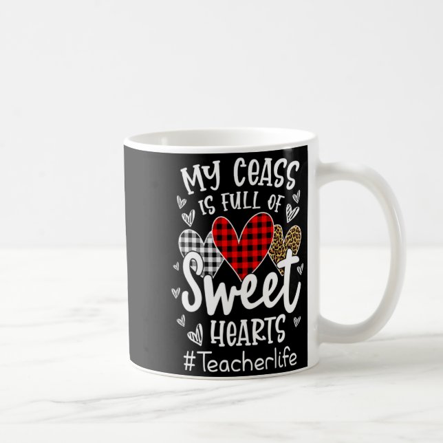 My Cl Is Full Of Heart Red Plaid Leopard Valent  Coffee Mug (Right)