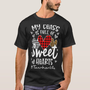 My Cl Is Full Of Heart Red Plaid Leopard Valent  T-Shirt