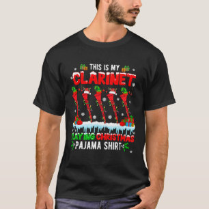 My Clarinet Playing Christmas Pajama Group Santa R T-Shirt