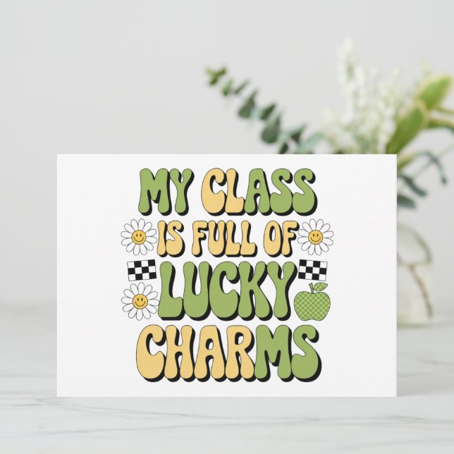 My Class Is Full Of Lucky Charms Patricks Teacher Invitation (Standing Front)