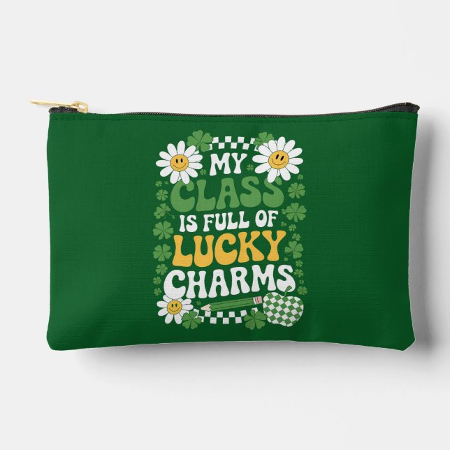 My Class Is Full Of Lucky Charms St Patrick's Day Accessory Pouch (Front)
