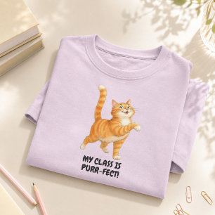 My Class Is Purr-fect Funny Orange Cat Teacher T-Shirt