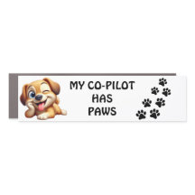 My Co-Pilot Has Paws Dog Car Magnet