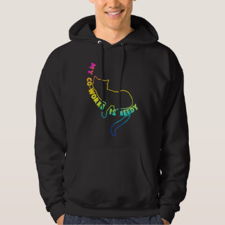 My Co Worker is Needy Work from Home Cat Rainbow Hoodie