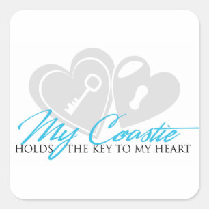 My coastie holds the key square sticker