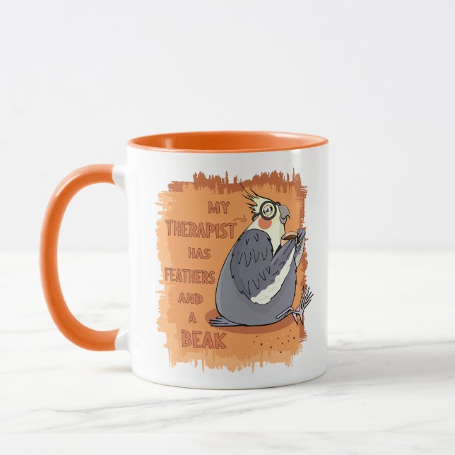 My Cockatiel the Therapist, Funny Gift for Owners Mug (Left)