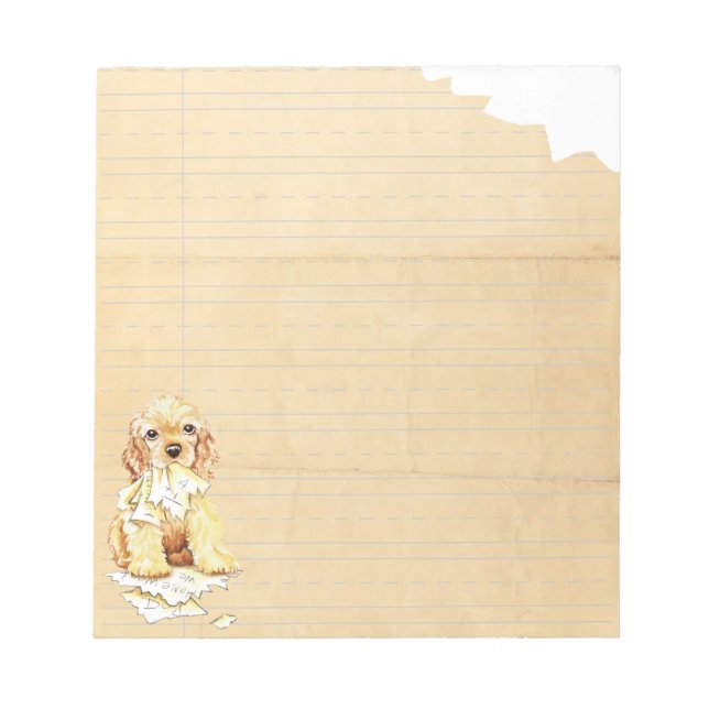 My Cocker Spaniel Ate My Homework Notepad (Front)