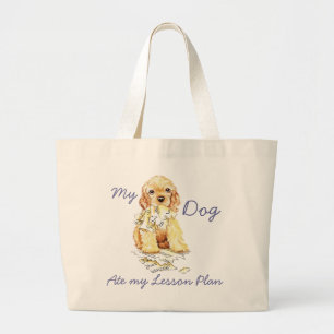 My Cocker Spaniel Ate My Lesson Plan Large Tote Bag