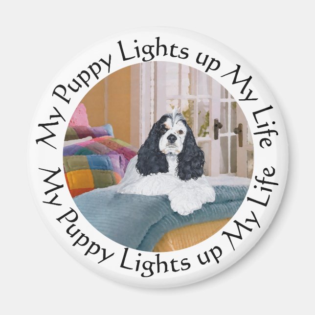 My Cocker Spaniel Lights up my Life Magnet (Front)