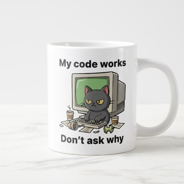 My code works Don't ask why Large Coffee Mug (Right)