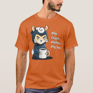 My Coffee Matches My Soul Caffeine Goth Llama Alpa T-Shirt