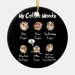 My Coffee Moods Owl For Owl Lovers And Coffee Ceramic Tree Decoration