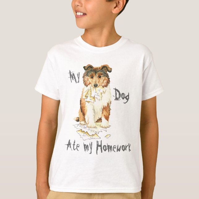 My Collie Ate My Homework T-Shirt (Front)