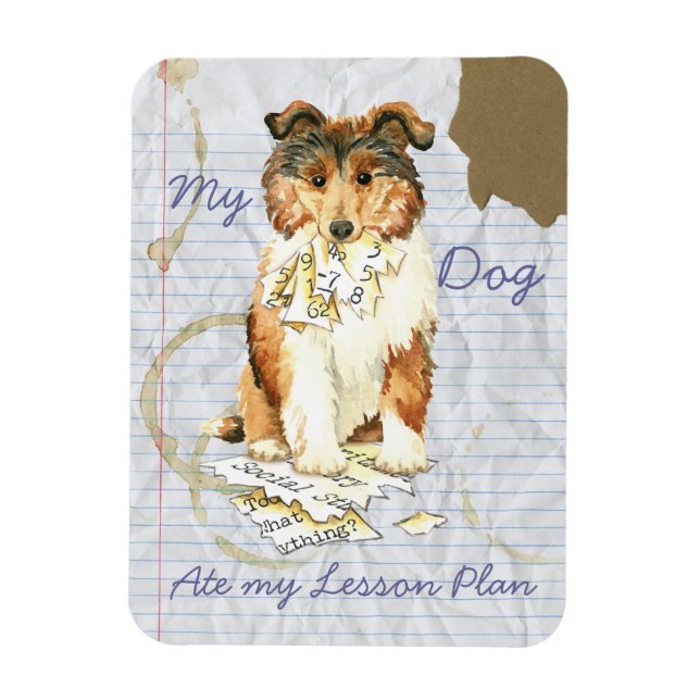My Collie Ate My Lesson Plan Magnet (Vertical)