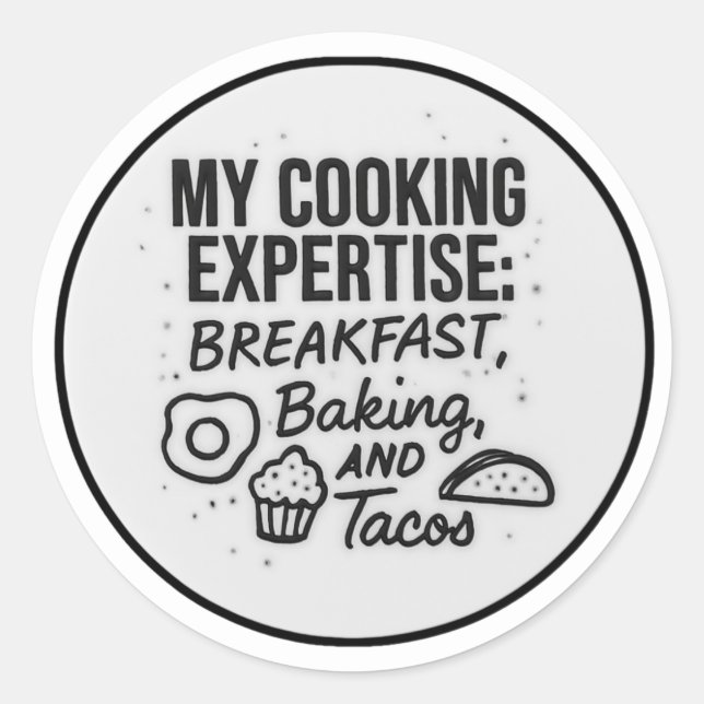 My Cooking Expertise Classic Round Sticker (Front)