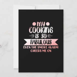 My Cooking Is Fabulous Cook Chef Kitchen Food Thank You Card