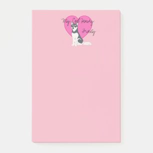 My Cool Husky in Pink Post-it Notes