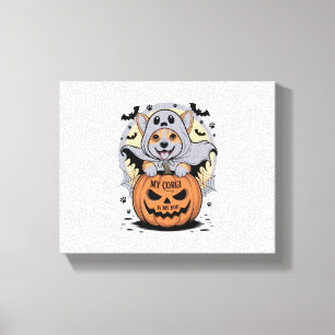 My Corgi is My Boo Halloween Canvas Print