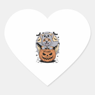 My Corgi is My Boo Halloween Heart Sticker