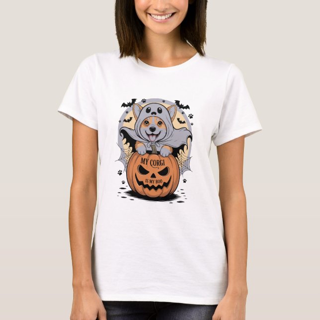 My Corgi is My Boo Halloween T-Shirt (Front)