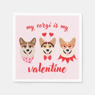 My Corgi Is My Valentine Napkin