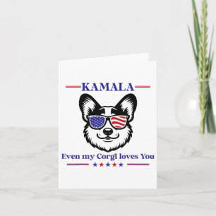 My Corgi Loves Kamala Harris For President Electio Card