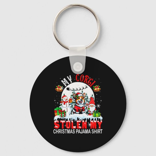 My Corgi Stolen My Christmas Pajama Shirt Santa Do Key Ring (Front)