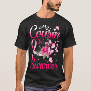 My Cousin Is A Survivor Butterfly Breast Cancer Aw T-Shirt