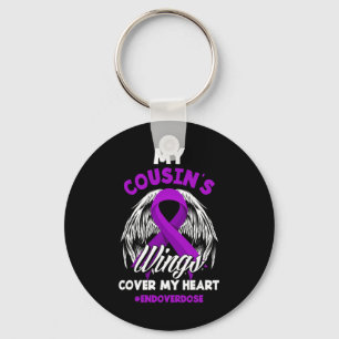 My Cousin's Wings Cover My Heart End Overdose Key Ring