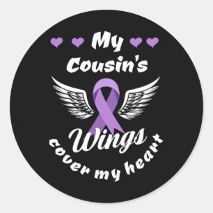 My Cousin's Wings Cover My Heart Overdose Awarenes Classic Round Sticker