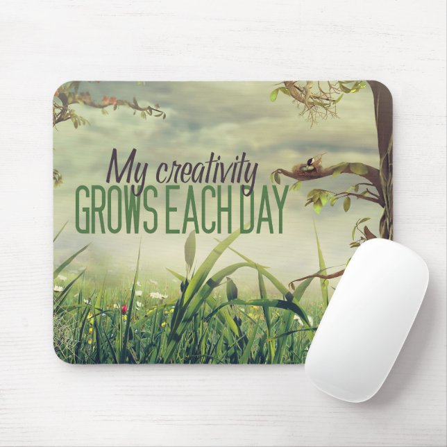 "My creativity grows" Motivation Affirmation Mouse Mat (With Mouse)