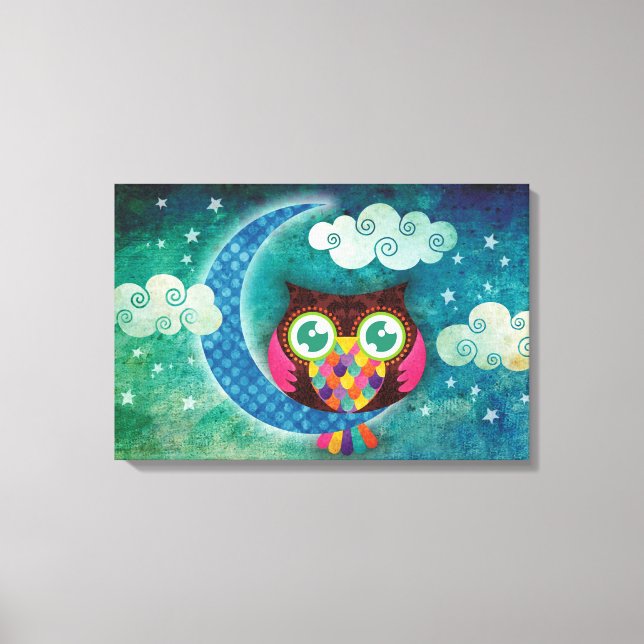 My Crescent Owl Wrapped Canvas (Front)