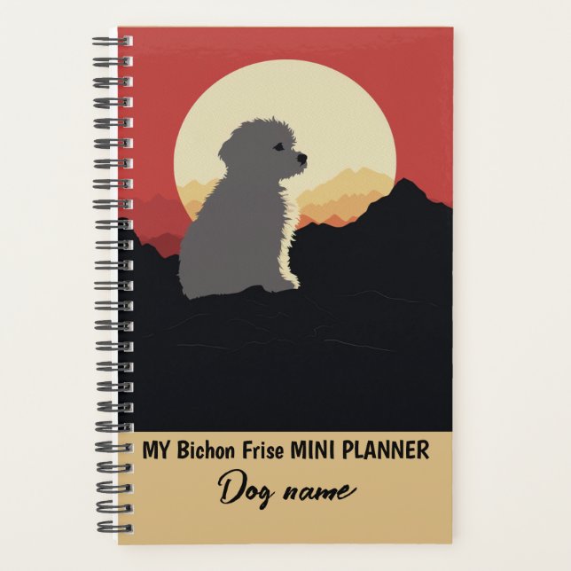 My Custom Dog Name Bichon Frise Portrait Planner (Front)