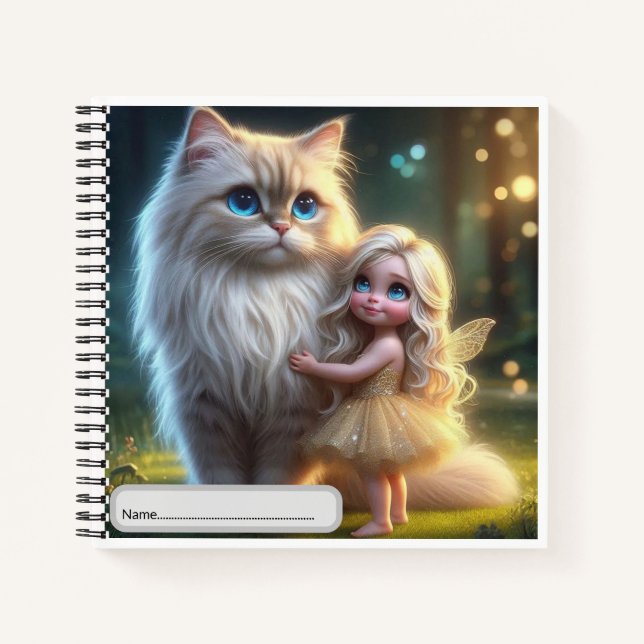 my cute cat friend Spiral Notebook (Front)