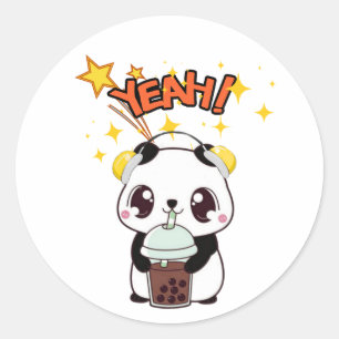 My Cute Panda Classic Round Sticker