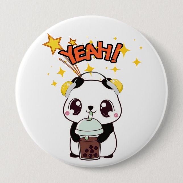 My Cute Party Panda 10 Cm Round Badge (Front)