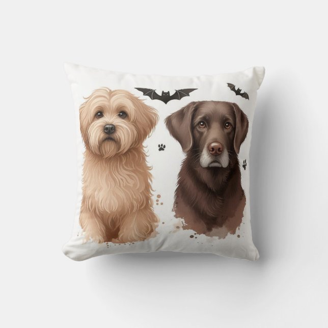 My Cute Pups Throw Pillow (Front)