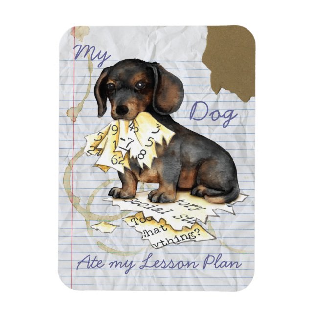My Dachshund Ate My Lesson Plan Magnet (Vertical)
