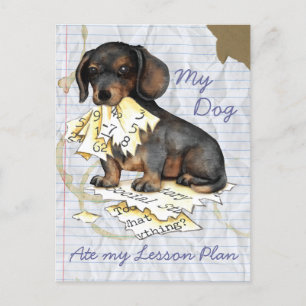 My Dachshund Ate My Lesson Plan Postcard