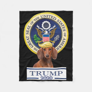 My Dachshund For Trump Fleece Blanket