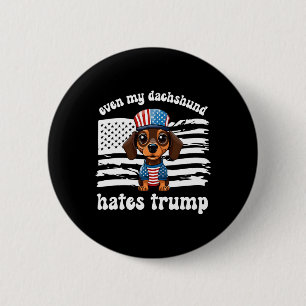 My Dachshund Hates Trump Dogs Kamala Harris Vote 6 Cm Round Badge