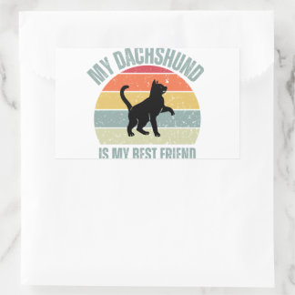 My Dachshund Is My Best Friend  Rectangular Sticker