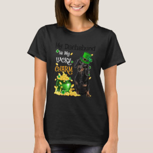 My Dachshund Is My Lucky Charm Cute Dog Patricks D T-Shirt