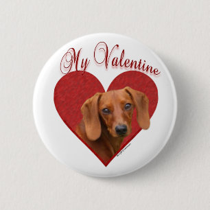 My Dachshund Valentine 6 Cm Round Badge