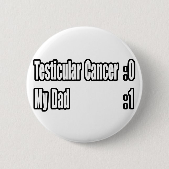 My Dad Beat Testicular Cancer (Scoreboard) 6 Cm Round Badge (Front)
