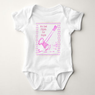 My Dad Fights for Right Gavel Baby Bodysuit
